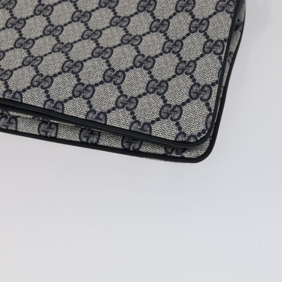 GUCCI GG Supreme Sherry Line Shoulder Bag PVC Navy Red 41 02 013 Auth 110219