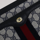 GUCCI GG Supreme Sherry Line Shoulder Bag PVC Navy Red 41 02 013 Auth 110219-18