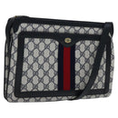 GUCCI GG Supreme Sherry Line Shoulder Bag PVC Navy Red 41 02 013 Auth 110219-1
