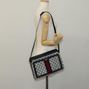 GUCCI GG Supreme Sherry Line Shoulder Bag PVC Navy Red 41 02 013 Auth 110219-24