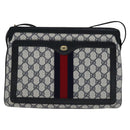 GUCCI GG Supreme Sherry Line Shoulder Bag PVC Navy Red 41 02 013 Auth 110219-13