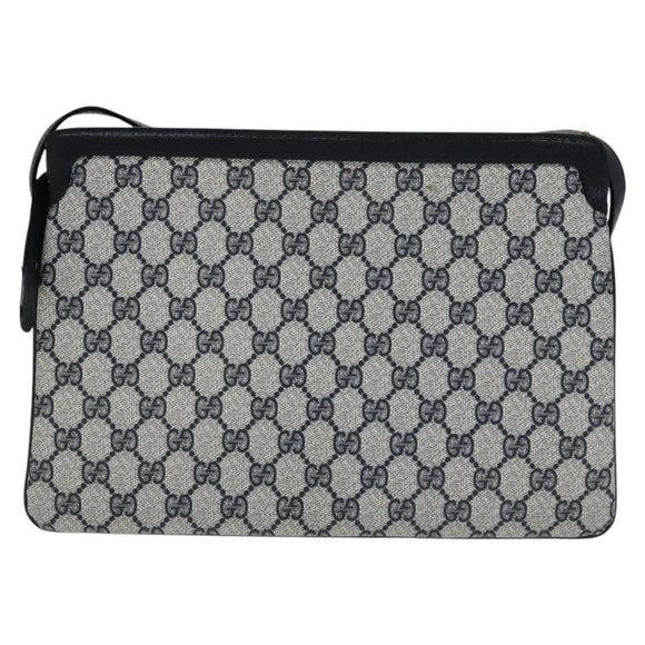 GUCCI GG Supreme Sherry Line Shoulder Bag PVC Navy Red 41 02 013 Auth 110219