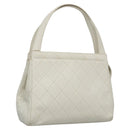CHANEL Wild Stitch Hand Bag Leather White CC Auth 110221-1