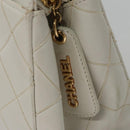 CHANEL Wild Stitch Hand Bag Leather White CC Auth 110221-18