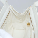 CHANEL Wild Stitch Hand Bag Leather White CC Auth 110221-21