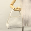 CHANEL Wild Stitch Hand Bag Leather White CC Auth 110221-26