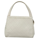 CHANEL Wild Stitch Hand Bag Leather White CC Auth 110221-13