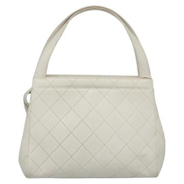 CHANEL Wild Stitch Hand Bag Leather White CC Auth 110221 - 0