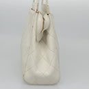 CHANEL Wild Stitch Hand Bag Leather White CC Auth 110221-3