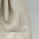 CHANEL Wild Stitch Hand Bag Leather White CC Auth 110221-5