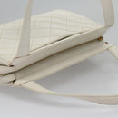 CHANEL Wild Stitch Hand Bag Leather White CC Auth 110221-7