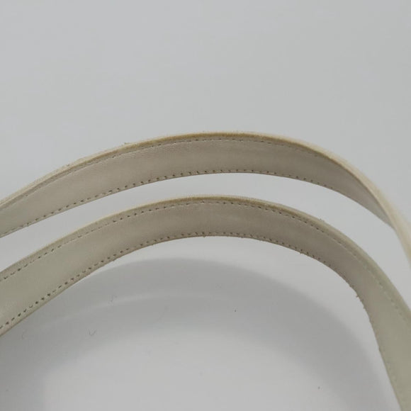 CHANEL Wild Stitch Hand Bag Leather White CC Auth 110221