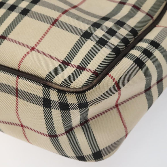 BURBERRY Nova Check Shoulder Bag Canvas Beige Auth 110227