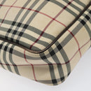 BURBERRY Nova Check Shoulder Bag Canvas Beige Auth 110227-16