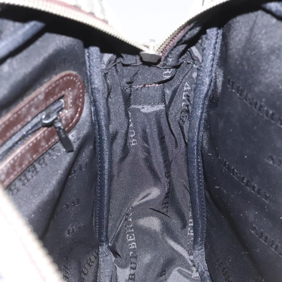 BURBERRY Nova Check Shoulder Bag Canvas Beige Auth 110227