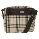 BURBERRY Nova Check Shoulder Bag Canvas Beige Auth 110227-1