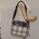 BURBERRY Nova Check Shoulder Bag Canvas Beige Auth 110227-21