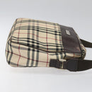 BURBERRY Nova Check Shoulder Bag Canvas Beige Auth 110227-3