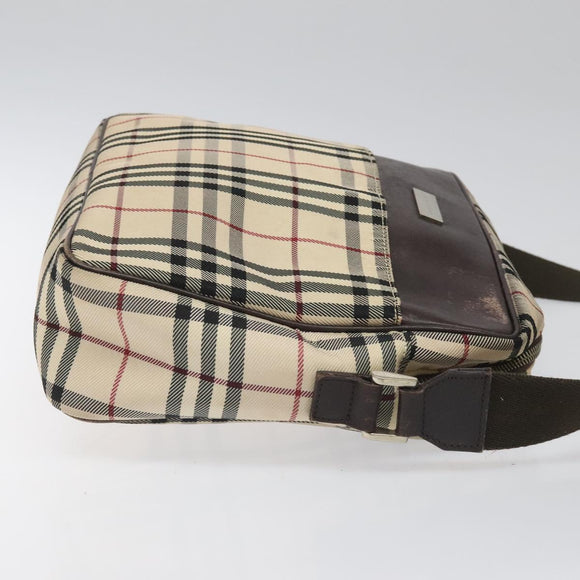 BURBERRY Nova Check Shoulder Bag Canvas Beige Auth 110227