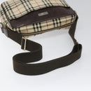 BURBERRY Nova Check Shoulder Bag Canvas Beige Auth 110227-7