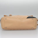 CHANEL Matelasse Cambon Line Shoulder Bag Leather Beige Silver CC Auth 110229A-6