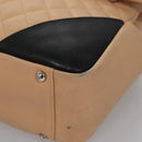 CHANEL Matelasse Cambon Line Shoulder Bag Leather Beige Silver CC Auth 110229A-17