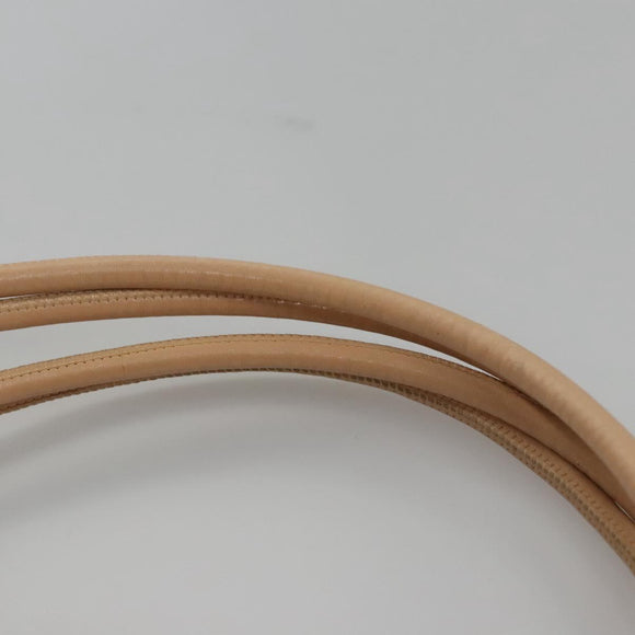 CHANEL Matelasse Cambon Line Shoulder Bag Leather Beige Silver CC Auth 110229A