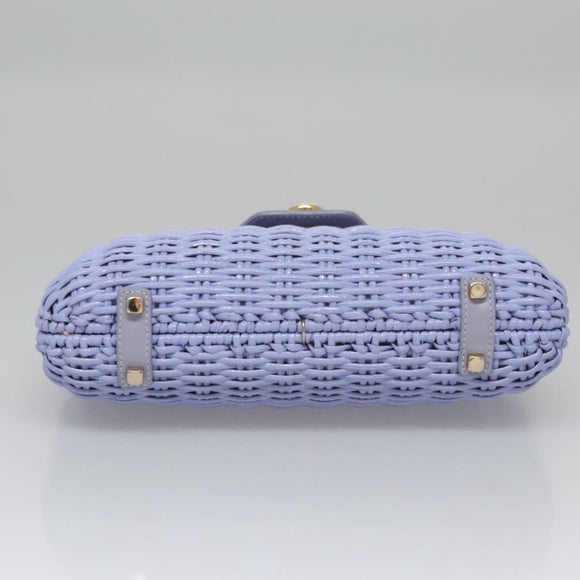 Salvatore Ferragamo Gancini Handtas Wicker Paars Goud Auth 110237AM
