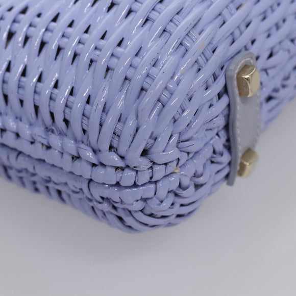 Salvatore Ferragamo Gancini Handtas Wicker Paars Goud Auth 110237AM