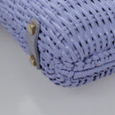 Salvatore Ferragamo Gancini Handtas Wicker Paars Goud Auth 110237AM-15