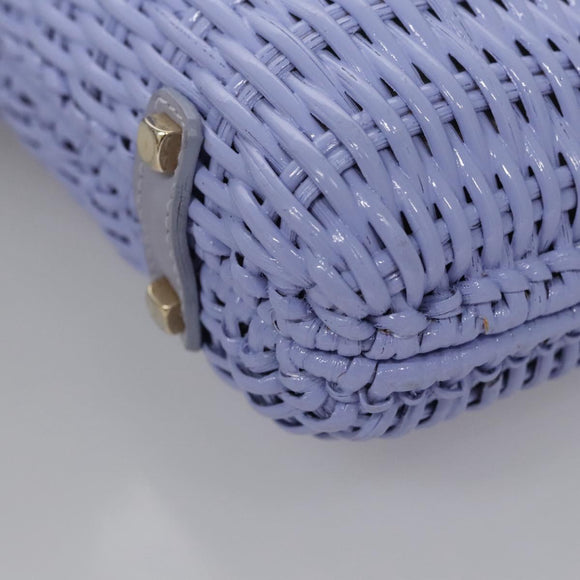 Salvatore Ferragamo Gancini Handtas Wicker Paars Goud Auth 110237AM