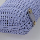Salvatore Ferragamo Gancini Handtas Wicker Paars Goud Auth 110237AM-16