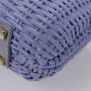 Salvatore Ferragamo Gancini Handtas Wicker Paars Goud Auth 110237AM-17