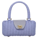 Salvatore Ferragamo Gancini Handtas Wicker Paars Goud Auth 110237AM-13