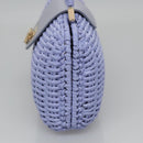 Salvatore Ferragamo Gancini Handtas Wicker Paars Goud Auth 110237AM-3