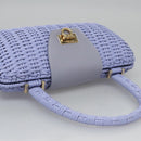 Salvatore Ferragamo Gancini Handtas Wicker Paars Goud Auth 110237AM-7