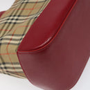 BURBERRY Nova Check Hand Bag Canvas Beige Auth 110238-14