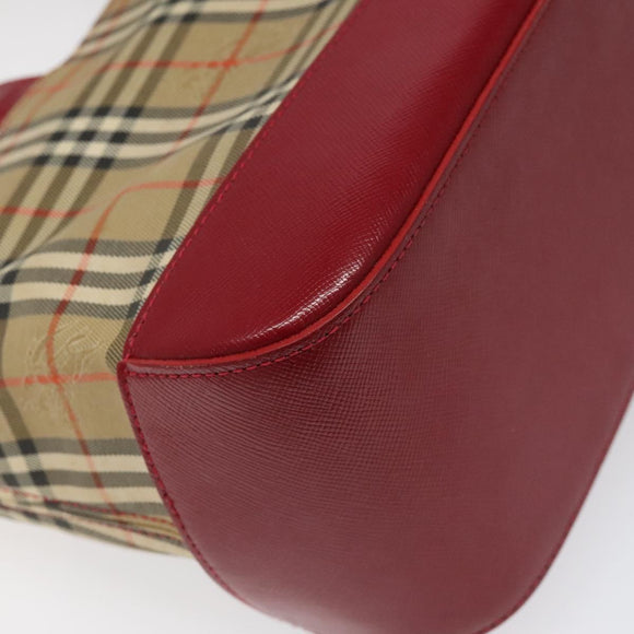 BURBERRY Nova Check Hand Bag Canvas Beige Auth 110238