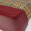 BURBERRY Nova Check Hand Bag Canvas Beige Auth 110238-15