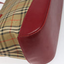 BURBERRY Nova Check Hand Bag Canvas Beige Auth 110238-16