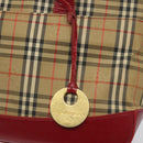 BURBERRY Nova Check Hand Bag Canvas Beige Auth 110238-17