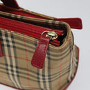 BURBERRY Nova Check Hand Bag Canvas Beige Auth 110238-10