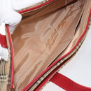 BURBERRY Nova Check Hand Bag Canvas Beige Auth 110238-11