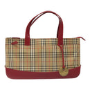 BURBERRY Nova Check Hand Bag Canvas Beige Auth 110238-13