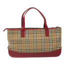 BURBERRY Nova Check Hand Bag Canvas Beige Auth 110238-2