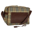 BURBERRY Nova Check Shoulder Bag PVC Beige Auth 110240-1