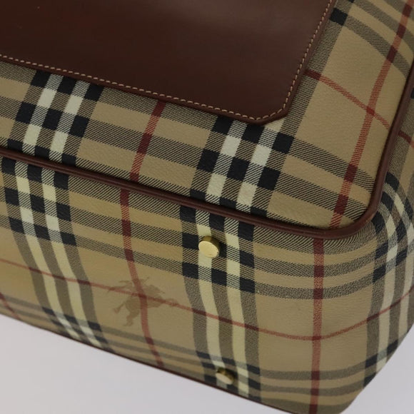 BURBERRY Nova Check Shoulder Bag PVC Beige Auth 110240