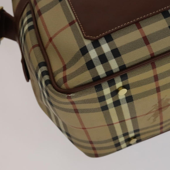 BURBERRY Nova Check Shoulder Bag PVC Beige Auth 110240