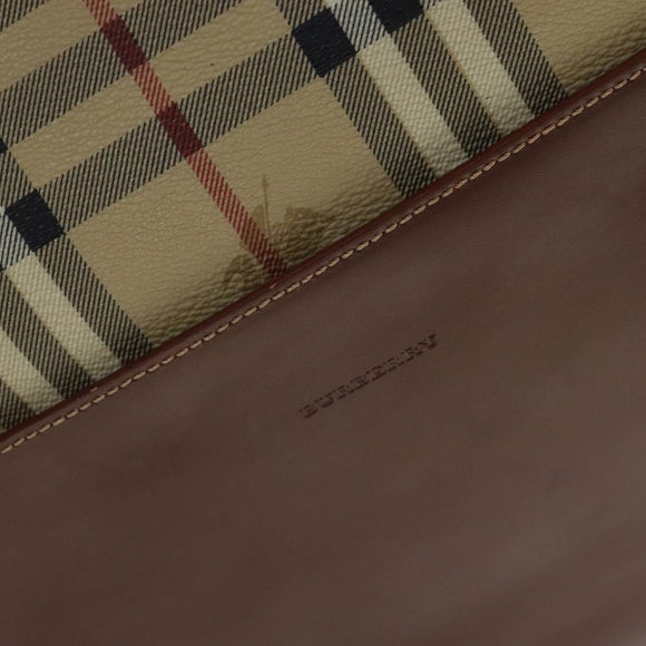 BURBERRY Nova Check Shoulder Bag PVC Beige Auth 110240