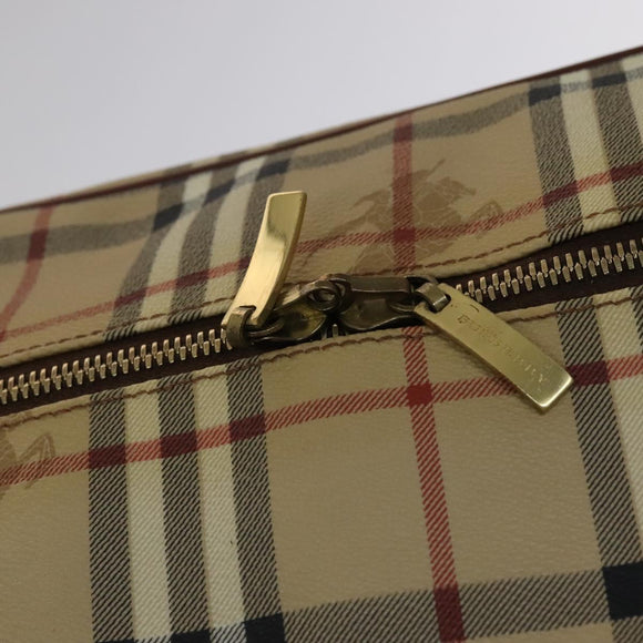 BURBERRY Nova Check Shoulder Bag PVC Beige Auth 110240